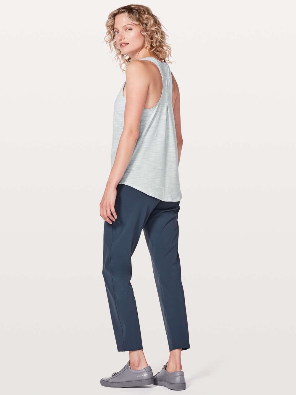Lululemon Love Tank Pleated Space Dye Ice Grey Alpine White - Picture 7 of 8